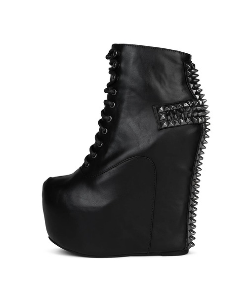 Jeffrey Campbell（ジェフリーキャンベル）の「クロスデザイン レースアップブーツ（ブーツ・レディース・ブラック・38/37/36/39）」の8枚目の写真