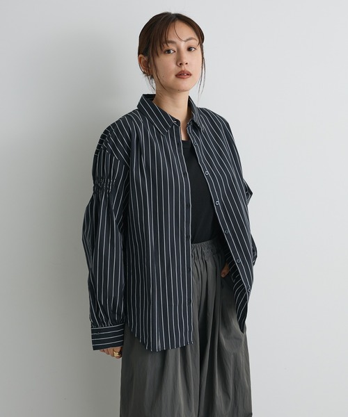 CRAFT STANDARD BOUTIQUE（クラフトスタンダードブティック）の「バックデザインレギュラーカラーシャツ◇（シャツ/ブラウス・レディース・オフホワイト/チャコールグレー/ベージュ系その他2/グレー系その他2/ブラウン系その他4/ネイビー系2・FREE）」の6枚目の写真