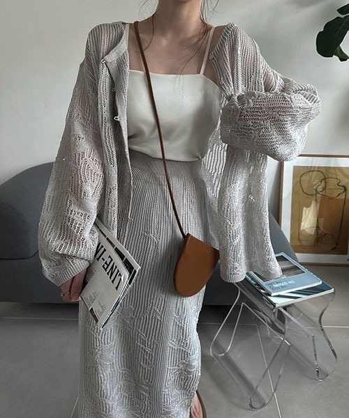 WILLFULLY(ウィルフリー)の「mesh gradation flower rib sheer knit(ニット/セーター・レディース・ブラック/ブルーグレー/ウィート・FREE)」の20枚目の写真