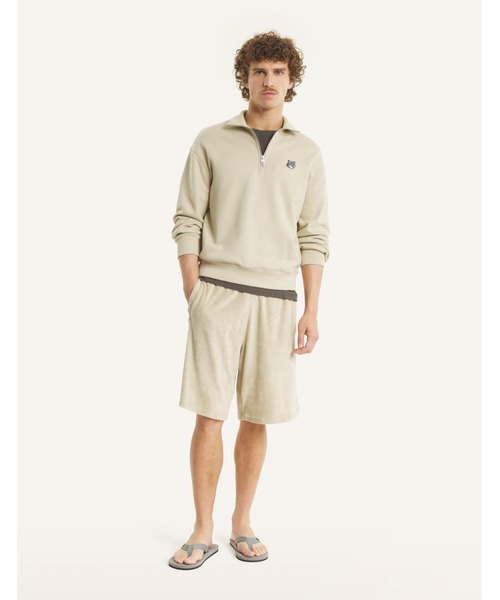 Maison Kitsune（メゾンキツネ）の「FOX HEAD COMFORT HALF ZIP SWEATSHIRT（スウェット・メンズ・ネイビー/ブラック/グレー/グリーン系その他/サックスブルー/ライトオリーブ・L/M/S/XL/XS）」の9枚目の写真
