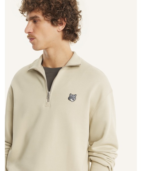 Maison Kitsune（メゾンキツネ）の「FOX HEAD COMFORT HALF ZIP SWEATSHIRT（スウェット・メンズ・ネイビー/ブラック/グレー/グリーン系その他/サックスブルー/ライトオリーブ・L/M/S/XL/XS）」の11枚目の写真