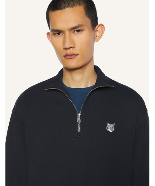 Maison Kitsune(メゾンキツネ)の「FOX HEAD COMFORT HALF ZIP SWEATSHIRT(スウェット・メンズ・ネイビー/ブラック/グレー/グリーン系その他/サックスブルー/ライトオリーブ・L/M/S/XL/XS)」の20枚目の写真