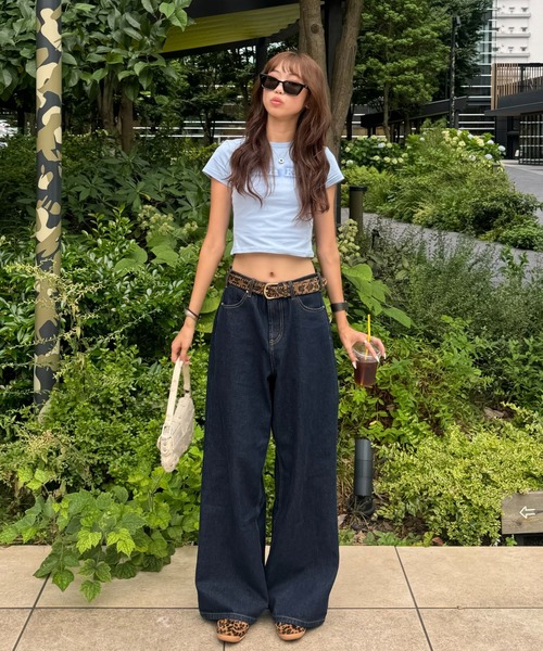 SARAページ SARA - ワイドデニムパンツ（デニムパンツ）｜INTER FACTORY