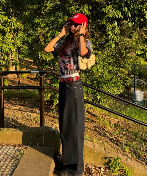 SARAページ SARA - ワイドデニムパンツ（デニムパンツ）｜INTER FACTORY