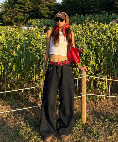 SARAページ SARA - ワイドデニムパンツ（デニムパンツ）｜INTER FACTORY