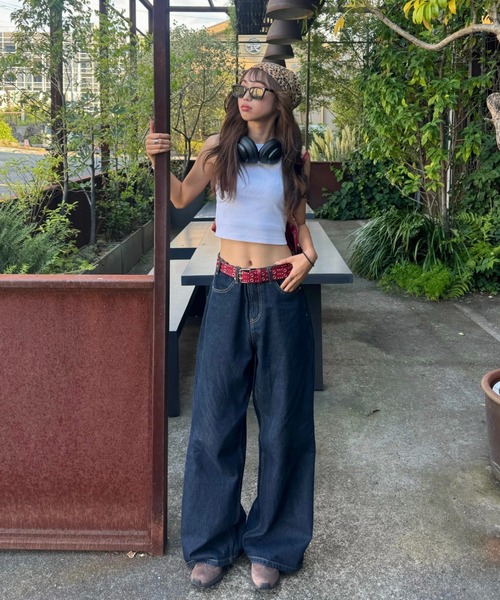 SARAページ SARA - ワイドデニムパンツ（デニムパンツ）｜INTER FACTORY