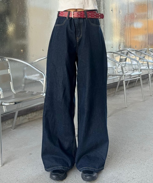 SARA - ワイドデニムパンツ（デニムパンツ）｜INTER FACTORY（インター