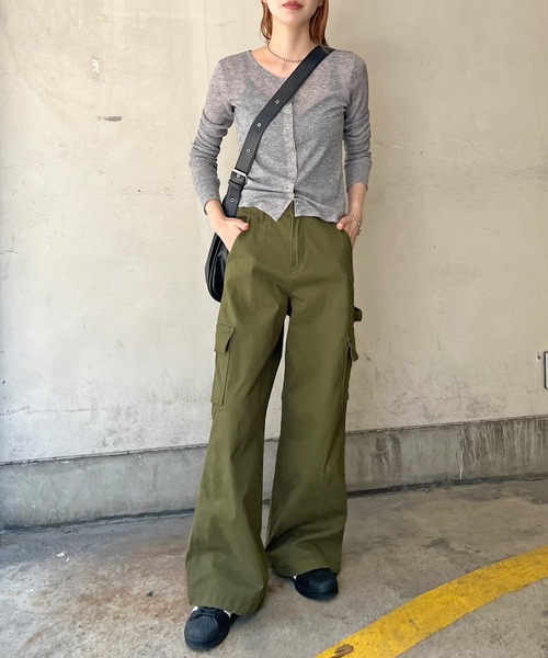 ABYS（アビス）の「ワイドカーゴパンツ（カーゴパンツ・レディース・ネイビー/カーキ・MEDIUM/LARGE）」の4枚目の写真