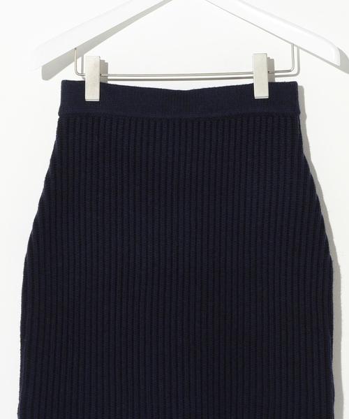 green label relaxing（グリーンレーベルリラクシング）の「ELAN W/CA アゼSLIT TT スカート◆（スカート・レディース・オフホワイト/グレー/ネイビー・FREE）」の5枚目の写真