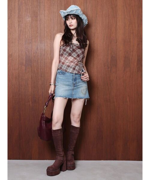 EVRIS（エヴリス）の「デニムフリンジハット（ハット・レディース・ブルー・FREE）」の10枚目の写真