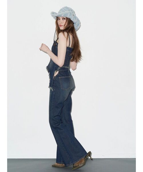 EVRIS（エヴリス）の「デニムフリンジハット（ハット・レディース・ブルー・FREE）」の15枚目の写真
