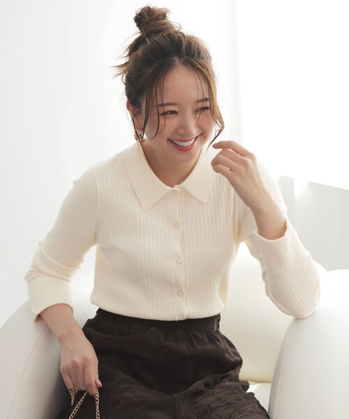 CICA加工 襟デザイン ニット（ニット/セーター）｜ANY SIS