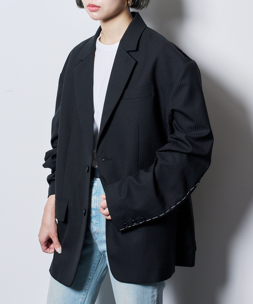 CITYSHOP(シティーショップ)の「SINGLE ジャケット(テーラードジャケット・レディース・ブラック/チャコールグレー・38/36)」の1枚目の写真