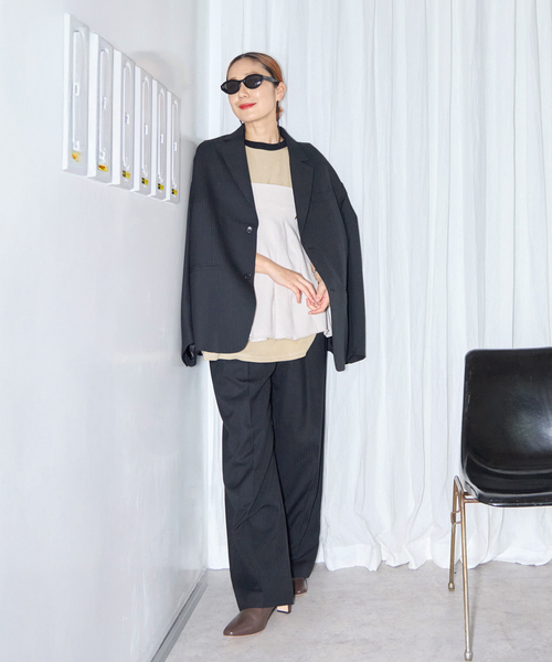 CITYSHOP(シティーショップ)の「SINGLE ジャケット(テーラードジャケット・レディース・ブラック/チャコールグレー・38/36)」の3枚目の写真