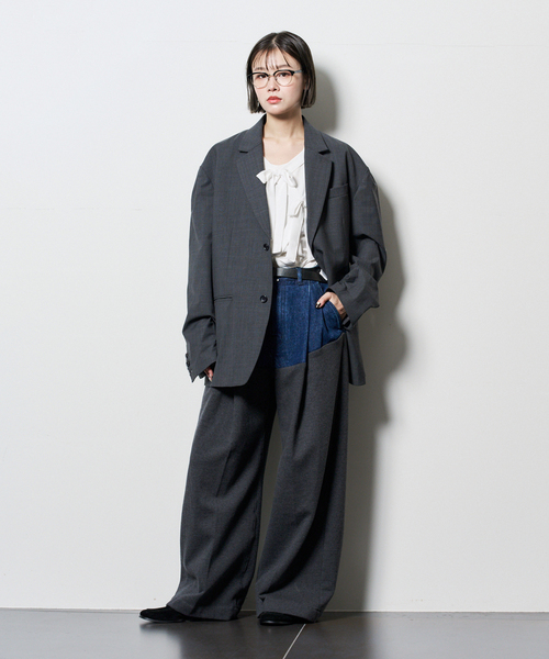 CITYSHOP(シティーショップ)の「SINGLE ジャケット(テーラードジャケット・レディース・ブラック/チャコールグレー・38/36)」の5枚目の写真