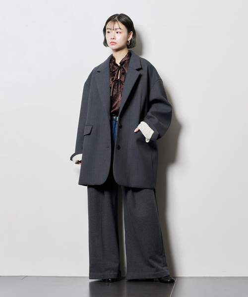 CITYSHOP(シティーショップ)の「SINGLE ジャケット(テーラードジャケット・レディース・ブラック/チャコールグレー・38/36)」の9枚目の写真