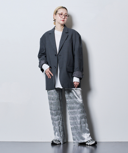 CITYSHOP(シティーショップ)の「SINGLE ジャケット(テーラードジャケット・レディース・ブラック/チャコールグレー・38/36)」の12枚目の写真