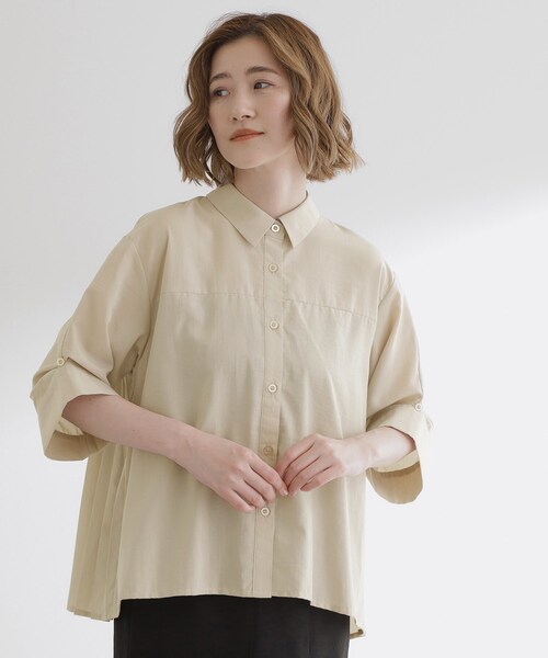 grove(グローブ)の「【2WAY】1枚でも羽織っても。使える大人のシャツスタイル(シャツ/ブラウス・レディース・ブルー系その他/ナチュラル/ブラック・03/02/01/04/05)」の3枚目の写真