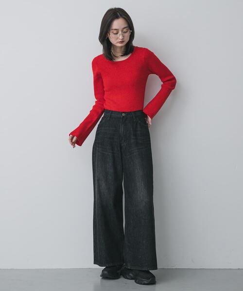 SENSE OF PLACE by URBAN RESEARCH(センスオブプレイスバイアーバンリサーチ)の「『別注』Lee101×SENSE OF PLACE WIDEPANTS(デニムパンツ・レディース・ブラック/ブラウン・MEDIUM/SMALL)」の8枚目の写真