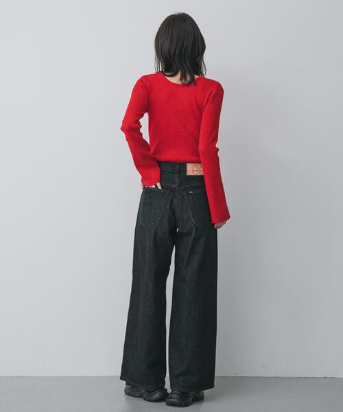 SENSE OF PLACE by URBAN RESEARCH(センスオブプレイスバイアーバンリサーチ)の「『別注』Lee101×SENSE OF PLACE WIDEPANTS(デニムパンツ・レディース・ブラック/ブラウン・MEDIUM/SMALL)」の9枚目の写真