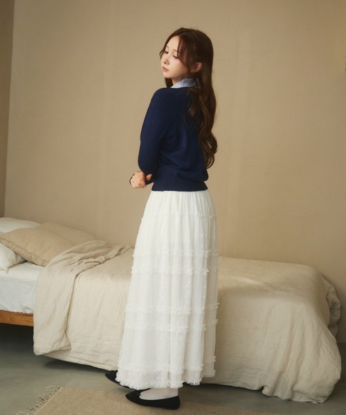 TITTY&CO.（ティティーアンドコー）の「刺繍入りドッキングニット（ニット/セーター・レディース・ネイビー/グレー・FREE）」の14枚目の写真