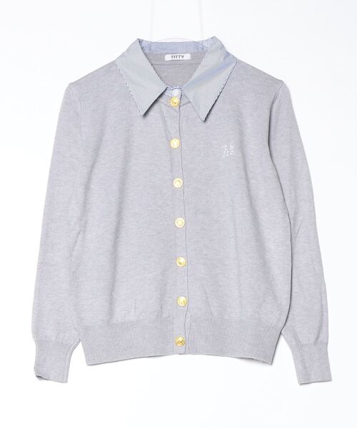 TITTY&CO.（ティティーアンドコー）の「刺繍入りドッキングニット（ニット/セーター・レディース・ネイビー/グレー・FREE）」の18枚目の写真