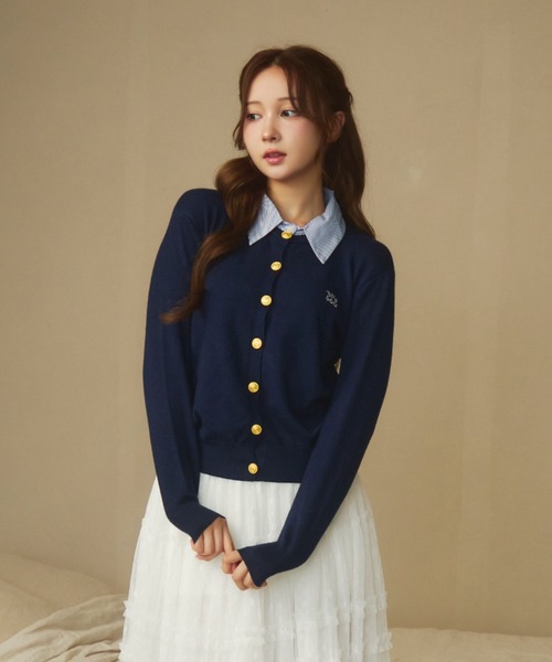 TITTY&CO.（ティティーアンドコー）の「刺繍入りドッキングニット（ニット/セーター・レディース・ネイビー/グレー・FREE）」の11枚目の写真