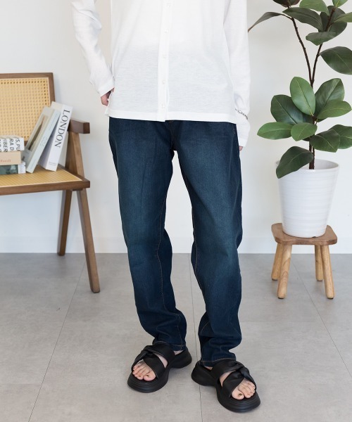 RCD（アールシーディー）の「ウエストゴムテーパードデニムパンツ（デニムパンツ・レディース・ワンウォッシュ/ネイビー/ブルー・LL/L/3L/4L/M）」の17枚目の写真