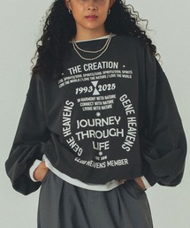 (GENE HEAVENS)VOLUME SLEEVE PRINT SWEAT