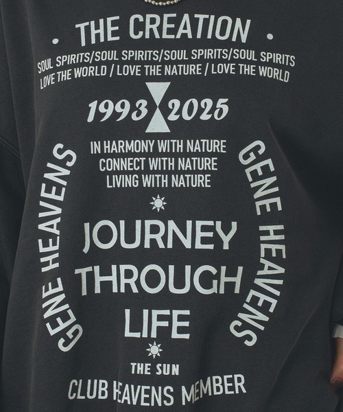 ROSE BUD（ローズバッド）の「(GENE HEAVENS)VOLUME SLEEVE PRINT SWEAT（スウェット・レディース・チャコール/オフホワイト・ONE SIZE）」の13枚目の写真