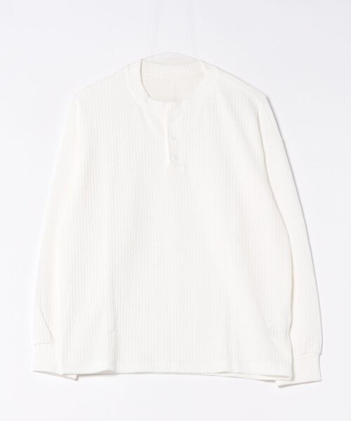 WESTSEA（ウエストシー）の「ワッフル ヘンリーネックTシャツ 長袖 無地（Tシャツ/カットソー・メンズ・ホワイト/ベージュ/ブラック・XL/L/M）」の12枚目の写真