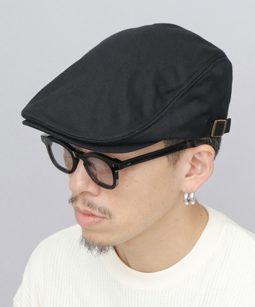 A.M.S.(エーエムエス)の「コットンヘリンボーン ハンチング(ハンチング/ベレー帽・メンズ・ベージュ/ブラック/グレー/ネイビー・FREE)」の1枚目の写真