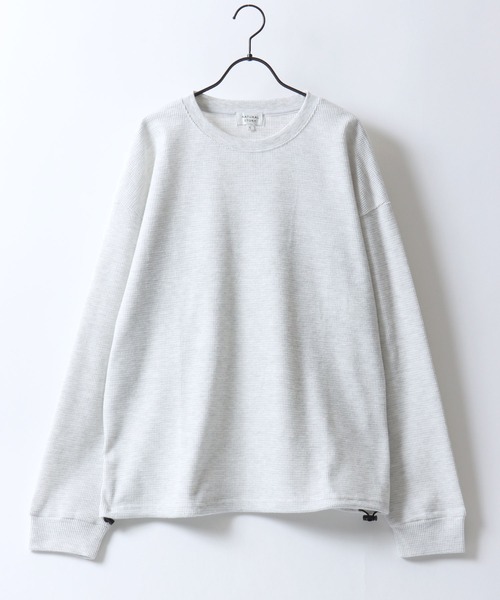 SITRY(シトリー)の「Drawstring Thermal/ドローコード オーバーサイズ サーマル ワッフル ロンT 長袖Tシャツ(Tシャツ/カットソー・メンズ・ネイビー/チャコール/グリーン/オートミール・L/LL/M)」の6枚目の写真