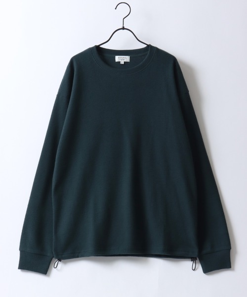 SITRY(シトリー)の「Drawstring Thermal/ドローコード オーバーサイズ サーマル ワッフル ロンT 長袖Tシャツ(Tシャツ/カットソー・メンズ・ネイビー/チャコール/グリーン/オートミール・L/LL/M)」の7枚目の写真