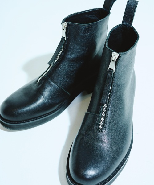 Camphor wood（カンファーウッド）の「REAL LEATHER FRONT ZIP BOOTS