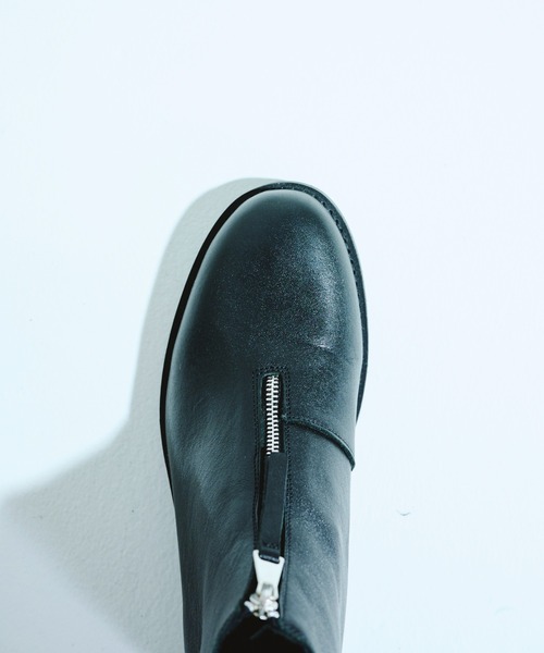 REAL LEATHER FRONT ZIP BOOTS / リアルレザーフロントジップアップ