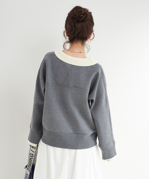 手洗い可 / 襟付きニットプルオーバー（ニット/セーター）｜B.C