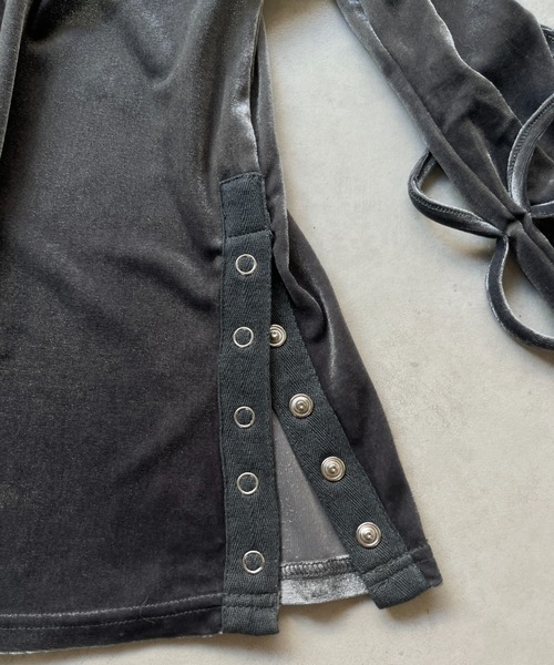 mellowneon（メロウネオン）の「ベロアリボントップス（Tシャツ/カットソー・レディース・モカ/ダークブラウン/グレー/ブラウン系その他・FREE）」の12枚目の写真