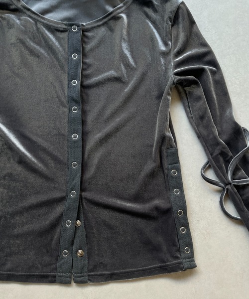 mellowneon（メロウネオン）の「ベロアリボントップス（Tシャツ/カットソー・レディース・モカ/ダークブラウン/グレー/ブラウン系その他・FREE）」の13枚目の写真