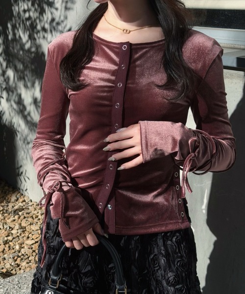 ベロアリボントップス（Tシャツ/カットソー）｜mellowneon