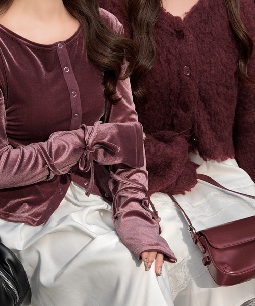 ベロアリボントップス（Tシャツ/カットソー）｜mellowneon