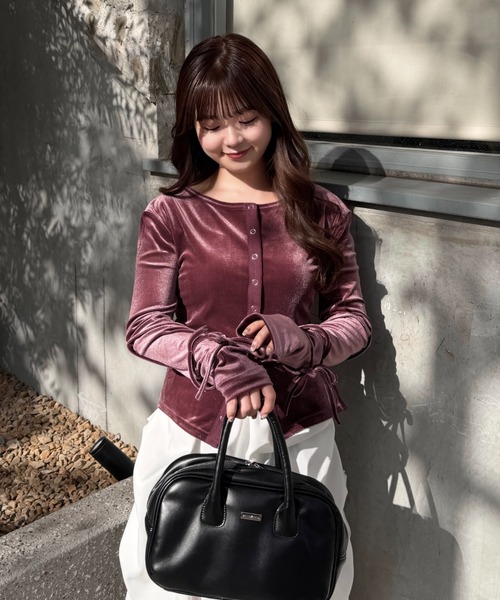 ベロアリボントップス（Tシャツ/カットソー）｜mellowneon