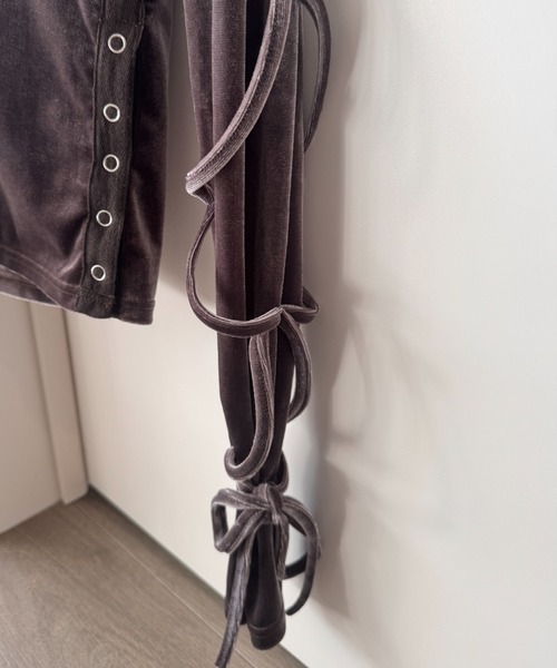 mellowneon（メロウネオン）の「ベロアリボントップス（Tシャツ/カットソー・レディース・モカ/ダークブラウン/グレー/ブラウン系その他・FREE）」の21枚目の写真