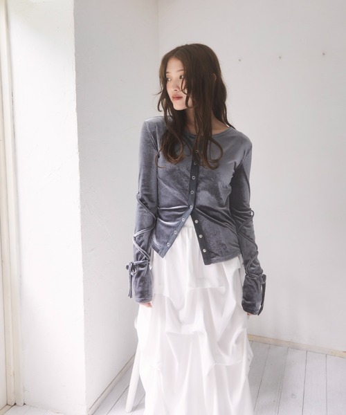 ベロアリボントップス（Tシャツ/カットソー）｜mellowneon