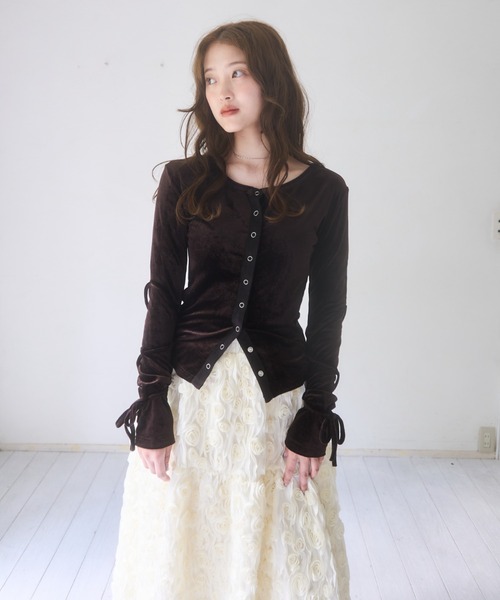 ベロアリボントップス（Tシャツ/カットソー）｜mellowneon