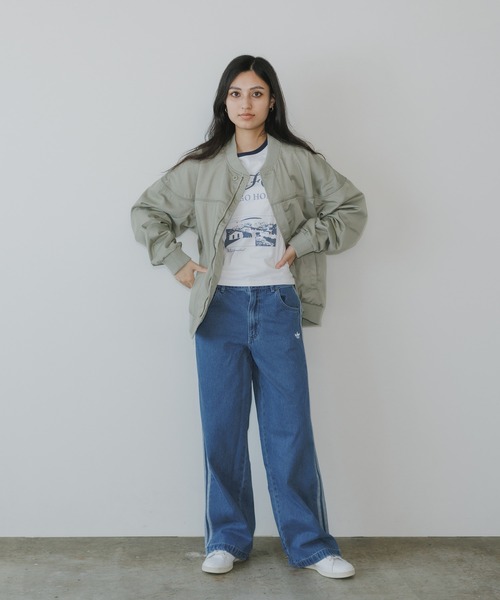 adidas(アディダス)の「adidas/アディダス DENIM 3S PANT ブランドロゴ スリーストライプ デニムパンツ(デニムパンツ・レディース・ブラック/ブルー・M/L/S/XL/L/XL)」の6枚目の写真