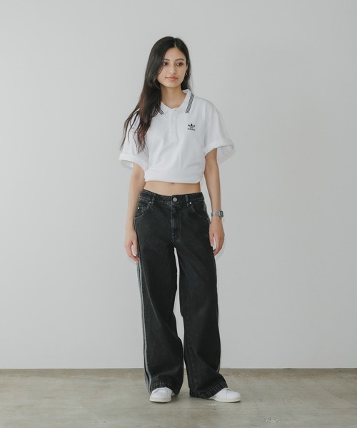 adidas(アディダス)の「adidas/アディダス DENIM 3S PANT ブランドロゴ スリーストライプ デニムパンツ(デニムパンツ・レディース・ブラック/ブルー・M/L/S/XL/L/XL)」の19枚目の写真