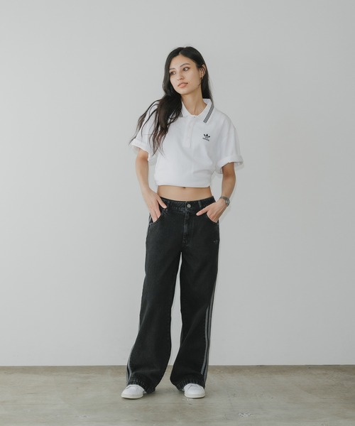 adidas(アディダス)の「adidas/アディダス DENIM 3S PANT ブランドロゴ スリーストライプ デニムパンツ(デニムパンツ・レディース・ブラック/ブルー・M/L/S/XL/L/XL)」の18枚目の写真
