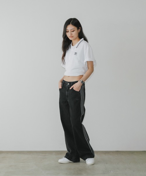 adidas(アディダス)の「adidas/アディダス DENIM 3S PANT ブランドロゴ スリーストライプ デニムパンツ(デニムパンツ・レディース・ブラック/ブルー・M/L/S/XL/L/XL)」の17枚目の写真