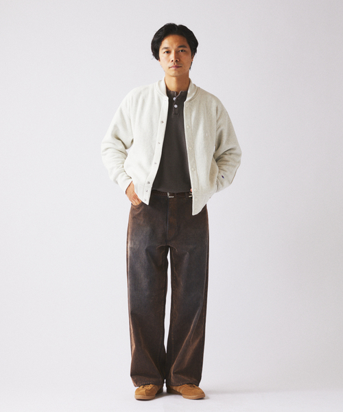 JOURNAL STANDARD relume（ジャーナルスタンダード　レリューム）の「フロッキー プリント ワイド デニム 5ポケット（デニムパンツ・メンズ・ネイビー/キャメル・LARGE/MEDIUM）」の5枚目の写真